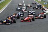 Start race. Hungaroring Circuit. Hungarian Grand Prix - Race. F1 wallpaper 2009 (Photo Images)