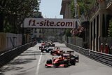 F1 wallpaper 2009. Monte Carlo Circuit. Monaco Grand Prix - Race. Start race. Kimi Raikkonen. Ferrari, Red Bull, McLaren (photo formula 1 2850x1900)