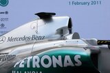 Michael Schumacher and Nico Rosberg. Presentation Formula 1 2011 Mercedes GP PETRONAS MGP W02. F1 wallpaper 2011 (HIGH RESOLUTION PHOTO)
